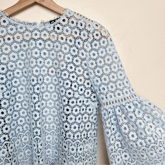 J.crew Womens Size 00 Daisy Lace  Bell Sleeve Eyelet Boxy Length Top - Picture 5 of 13